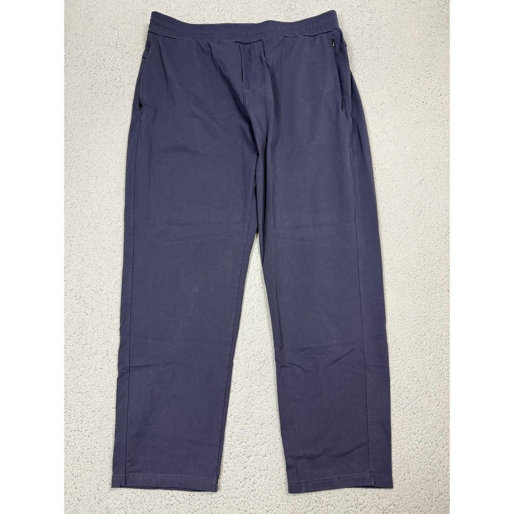 Public Rec Pants Mens 38x28 (38x30) Blue Stretch Chino Zip Pocket Travel Casual